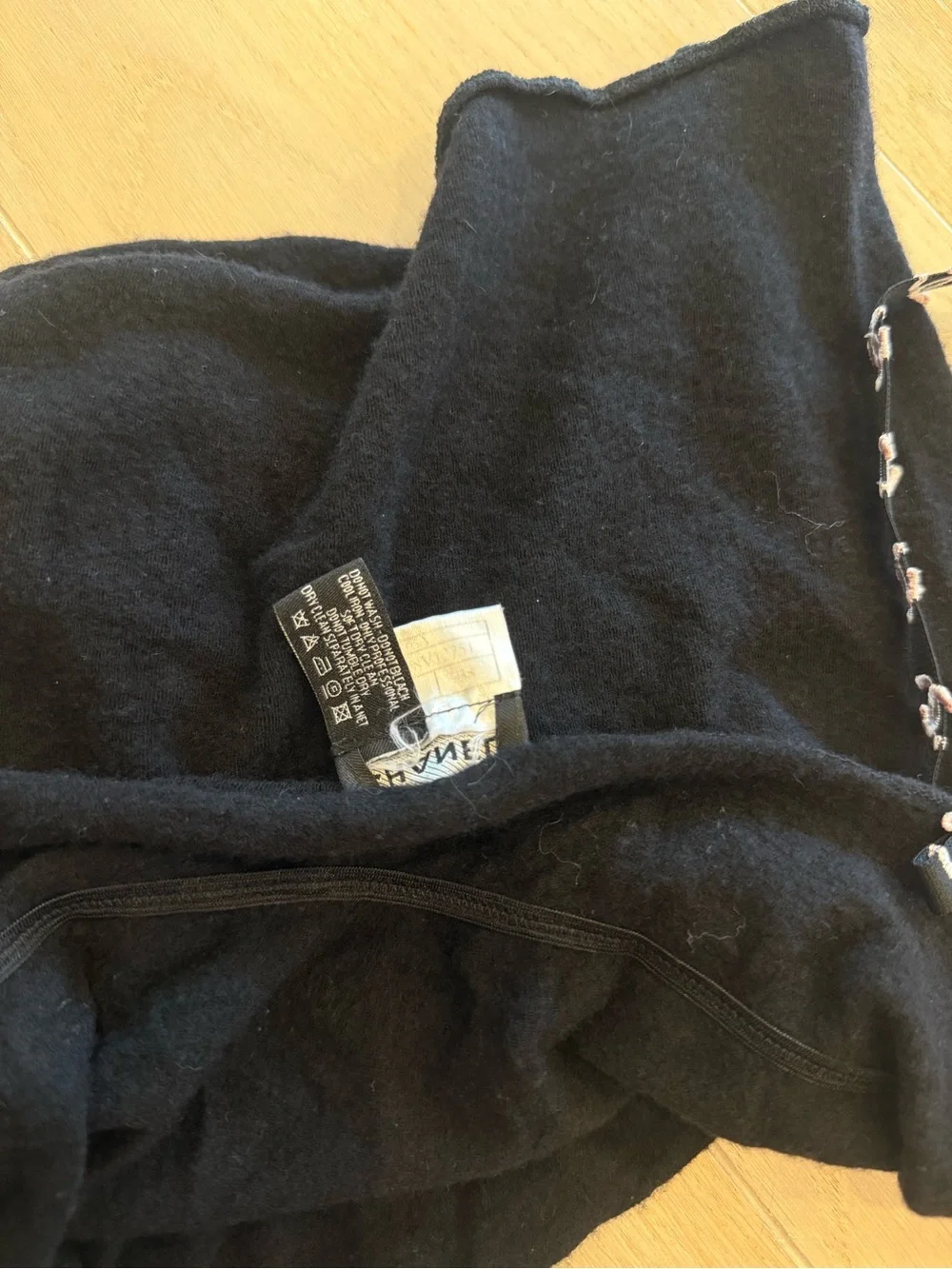 CHANEL Black Star-Trim Camisole with Logo Straps